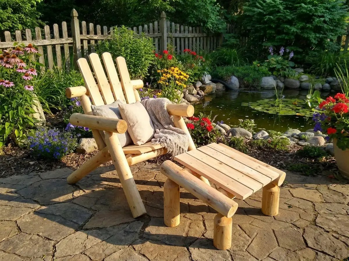 Outdoor Patio Footrest by Cedar Creek Rustic Furniture