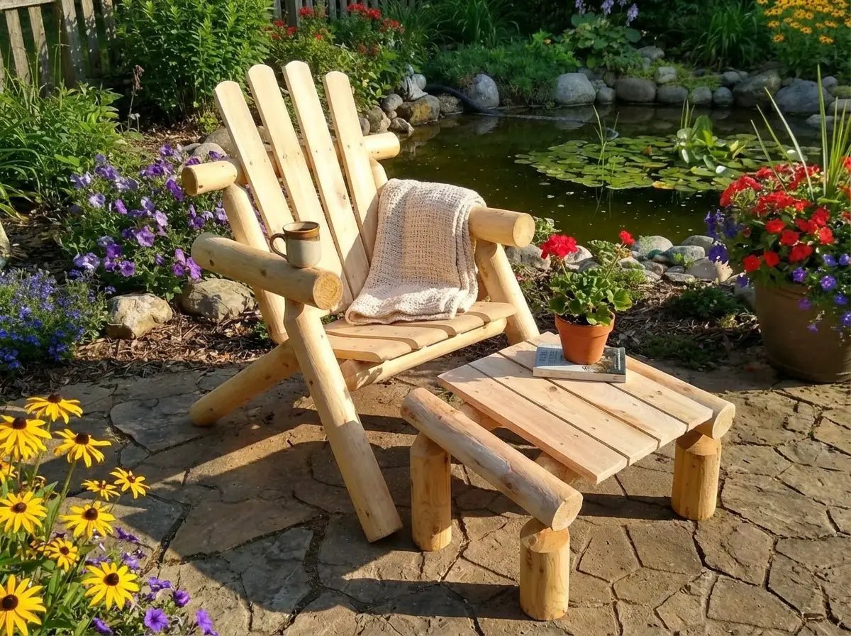 Outdoor Patio Footrest by Cedar Creek Rustic Furniture