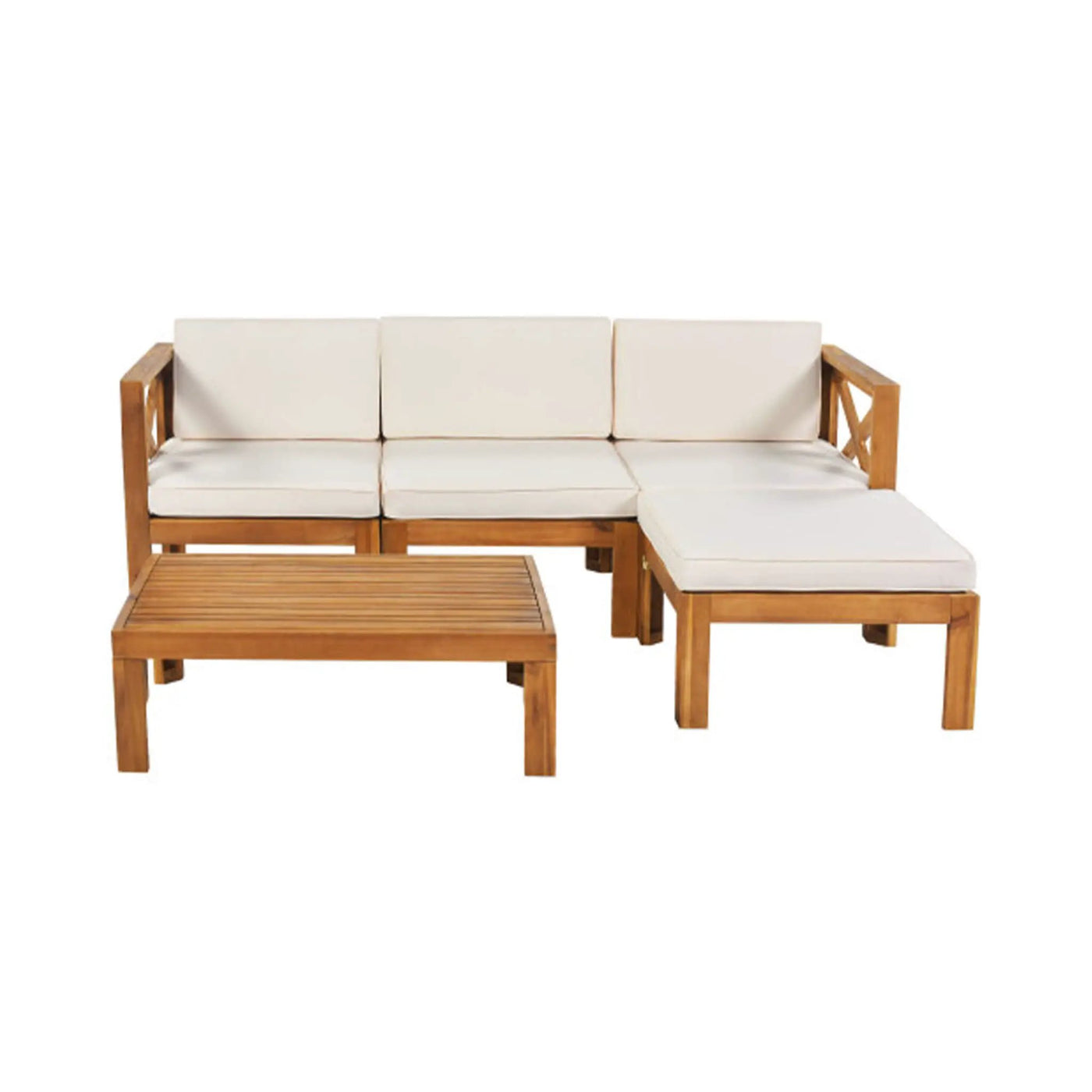 Alora 5-Piece Outdoor Patio Wood Sectional Sofa Set With Cushions (SAK31297) by SAKSBY WHOLESALE