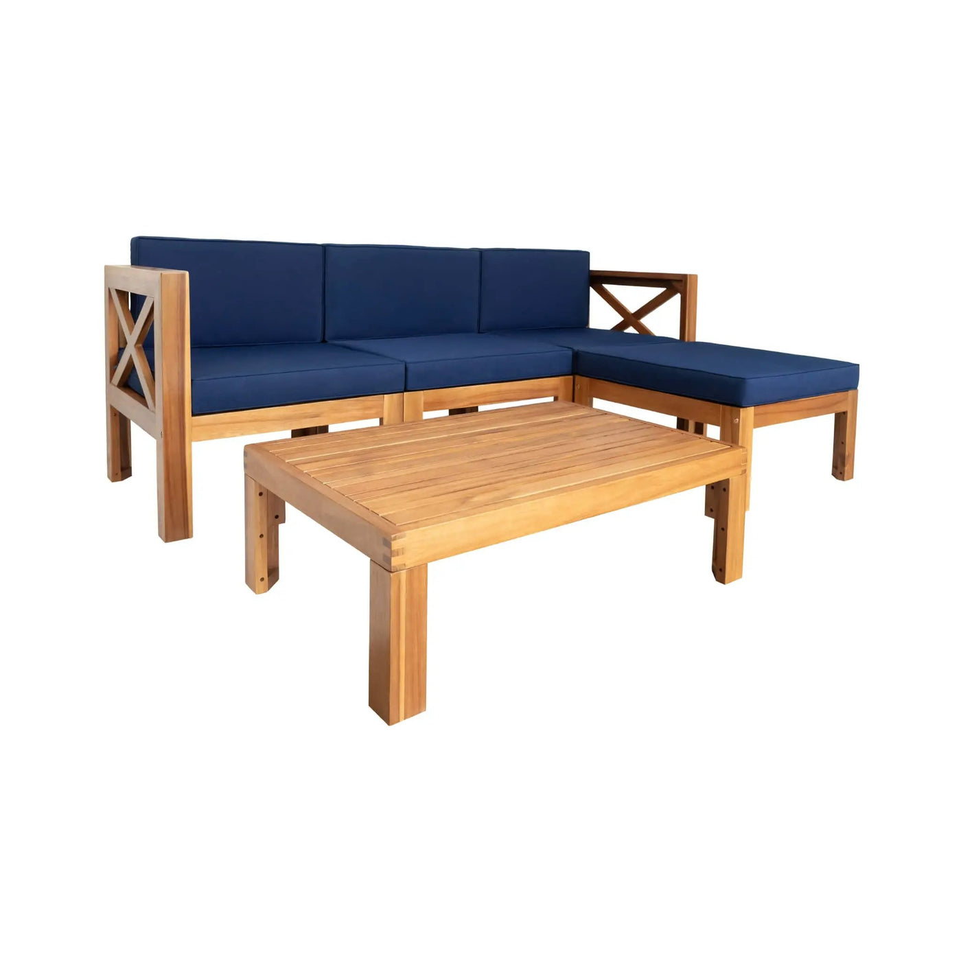 Alora 5-Piece Outdoor Patio Wood Sectional Sofa Set With Cushions (SAK31297) by SAKSBY WHOLESALE