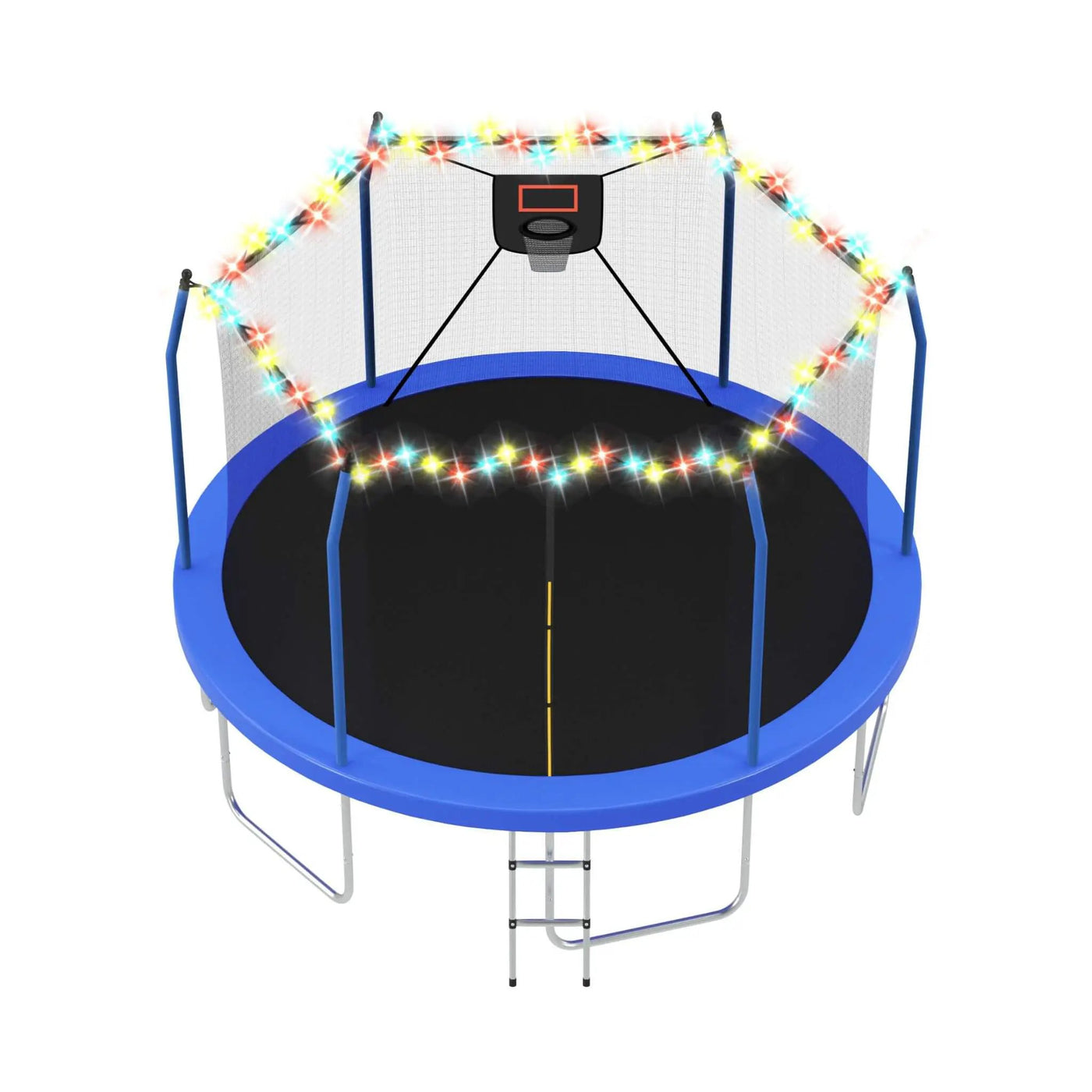 Outdoor Trampoline With LED Lights And Basketball Hoop (SAK69305) by SAKSBY WHOLESALE