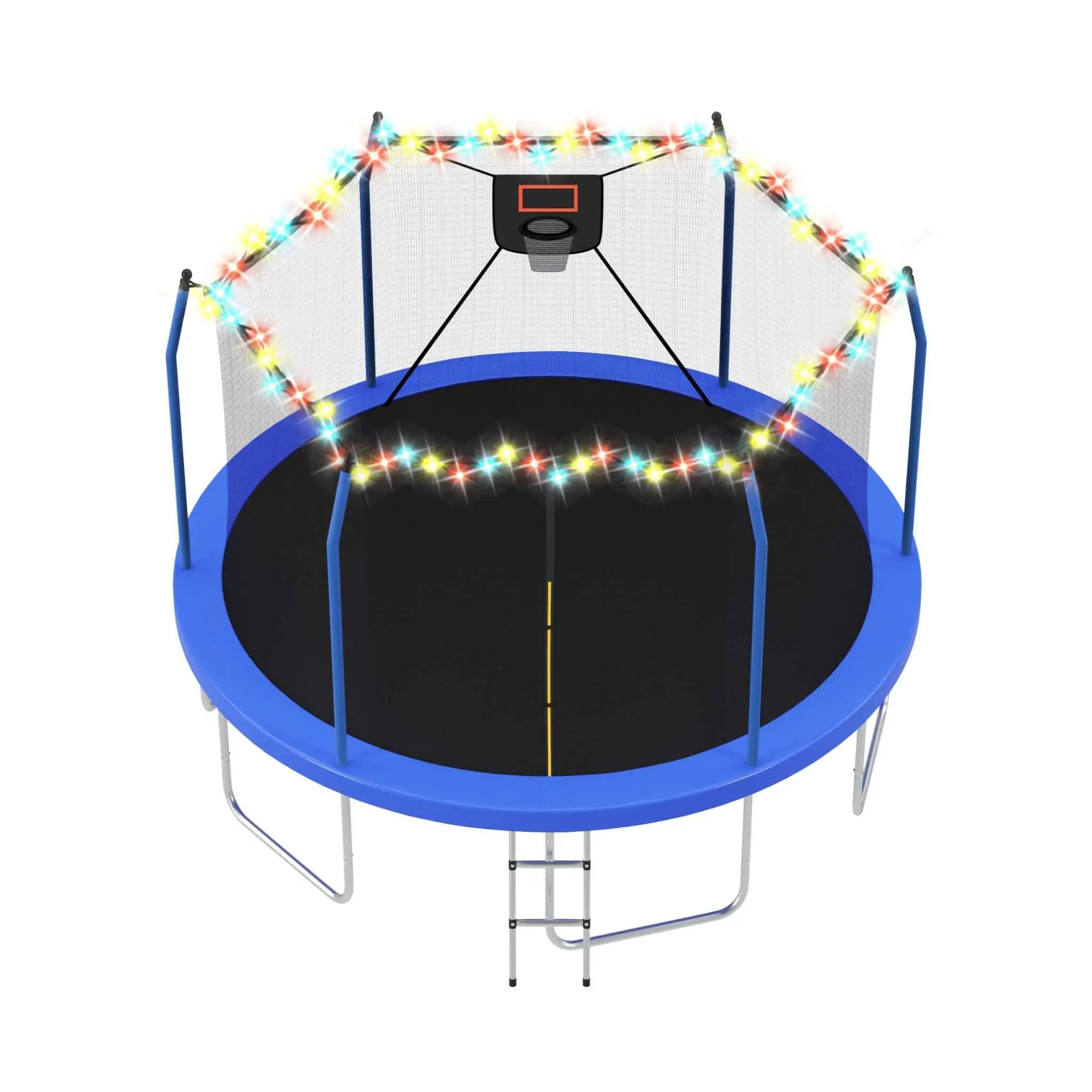 Outdoor Trampoline With LED Lights And Basketball Hoop (SAK69305) by SAKSBY WHOLESALE