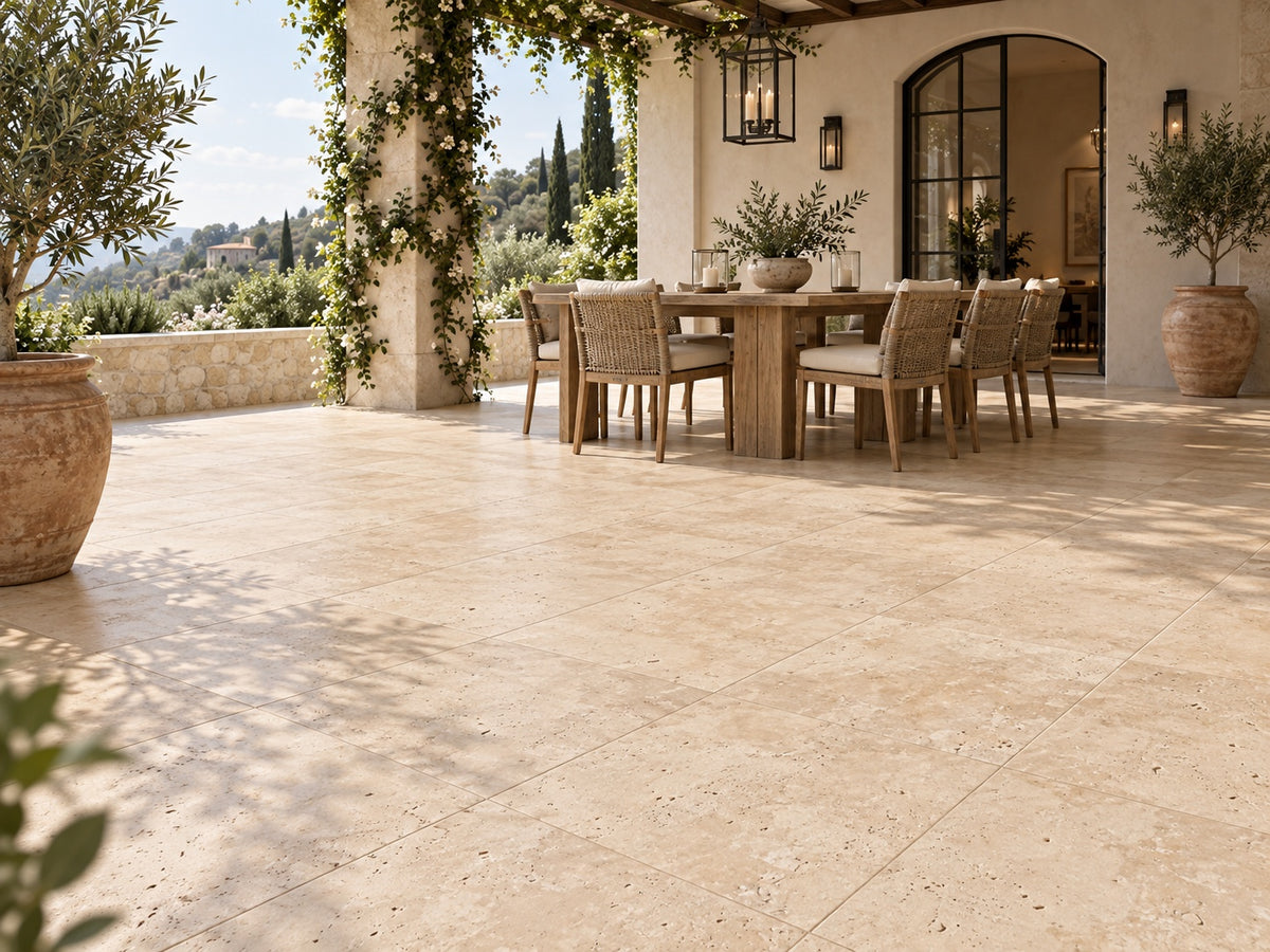 outdoor travertine pavers