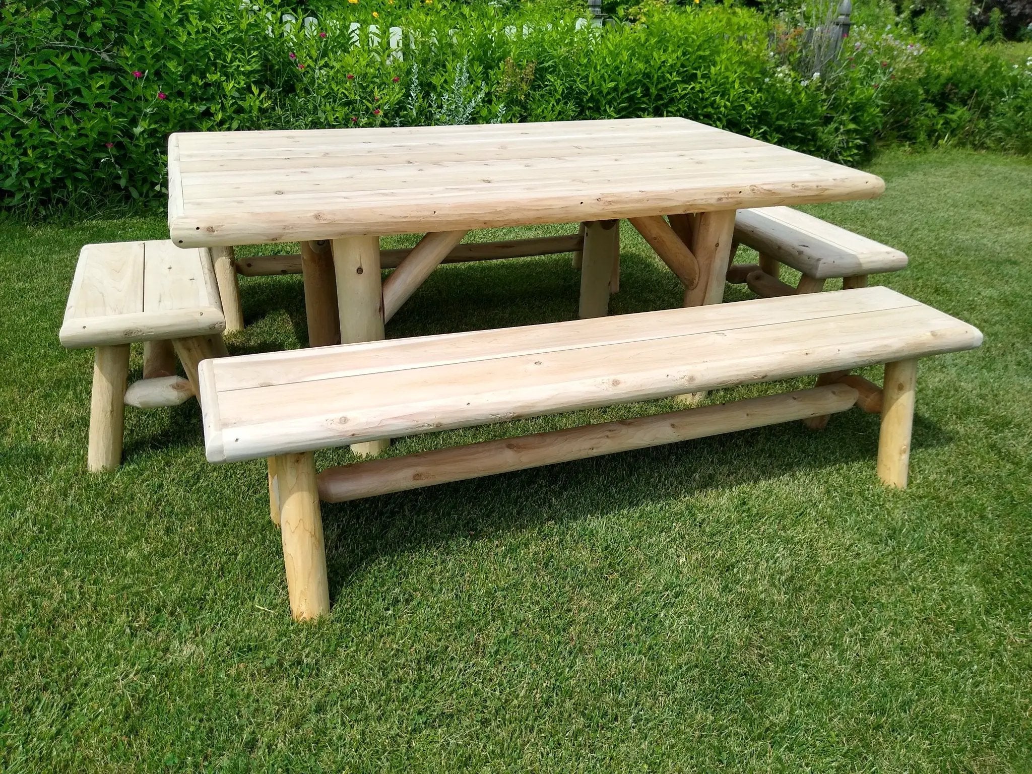 Handmade Rustic Outdoor Picnic Table by Cedar Creek Rustic Furniture