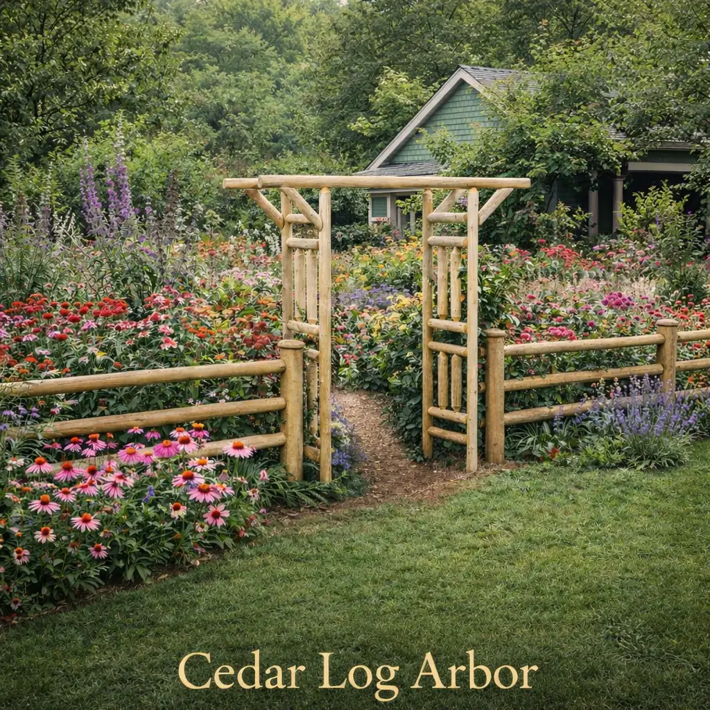 Outdoor Wooden Arbor by Cedar Creek Rustic Furniture