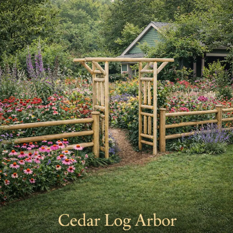 Outdoor Wooden Arbor by Cedar Creek Rustic Furniture
