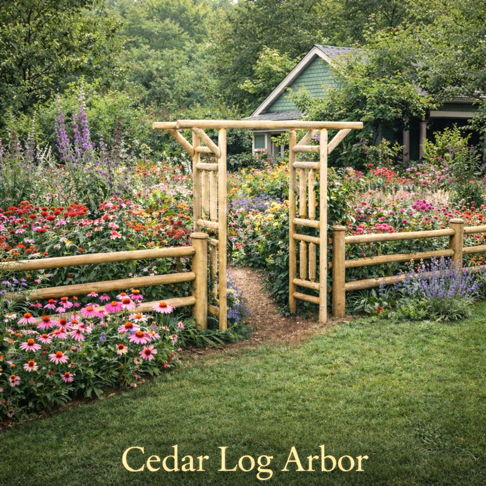 Outdoor Wooden Arbor by Cedar Creek Rustic Furniture