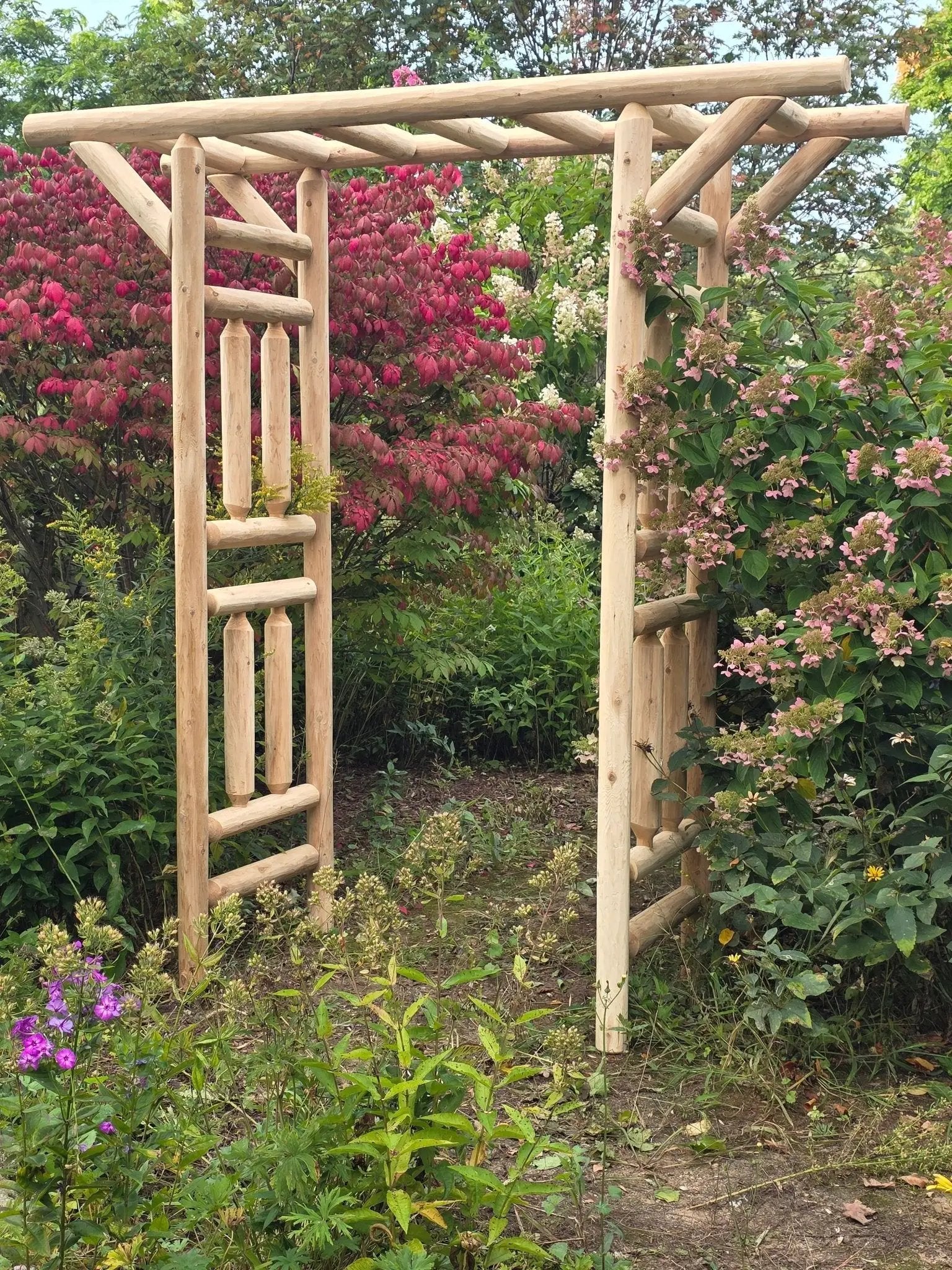 Outdoor Wooden Arbor by Cedar Creek Rustic Furniture