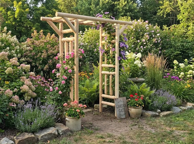 Outdoor Wooden Arbor by Cedar Creek Rustic Furniture