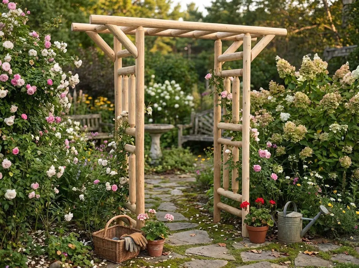 Outdoor Wooden Arbor by Cedar Creek Rustic Furniture