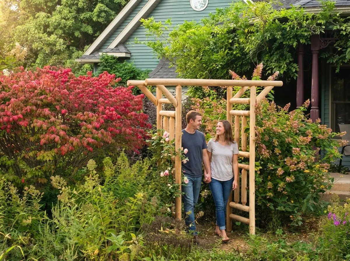 Outdoor Wooden Arbor by Cedar Creek Rustic Furniture