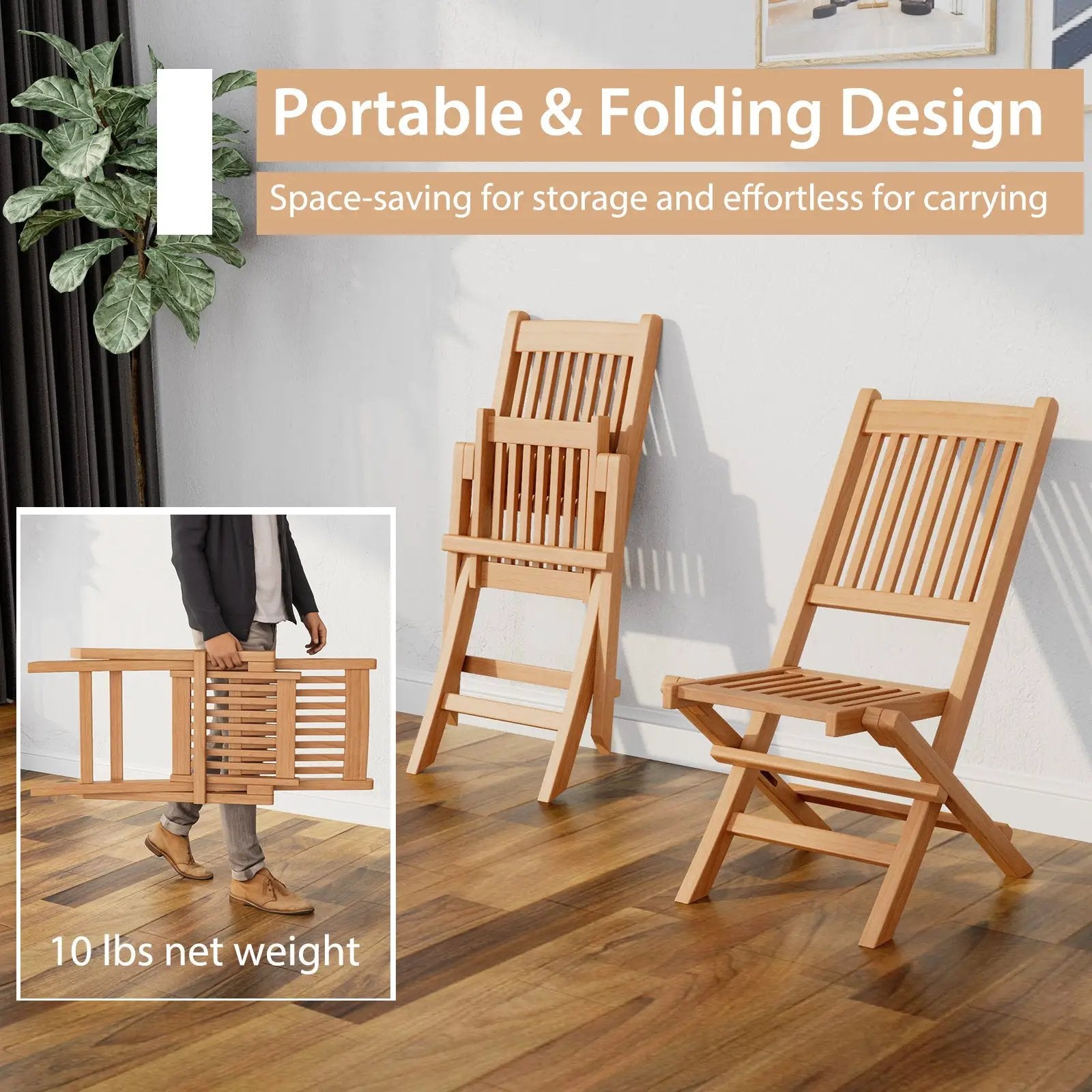 Outdoor Bistro Set with Slatted Seat and Tabletop for Backyard by DirectDeals