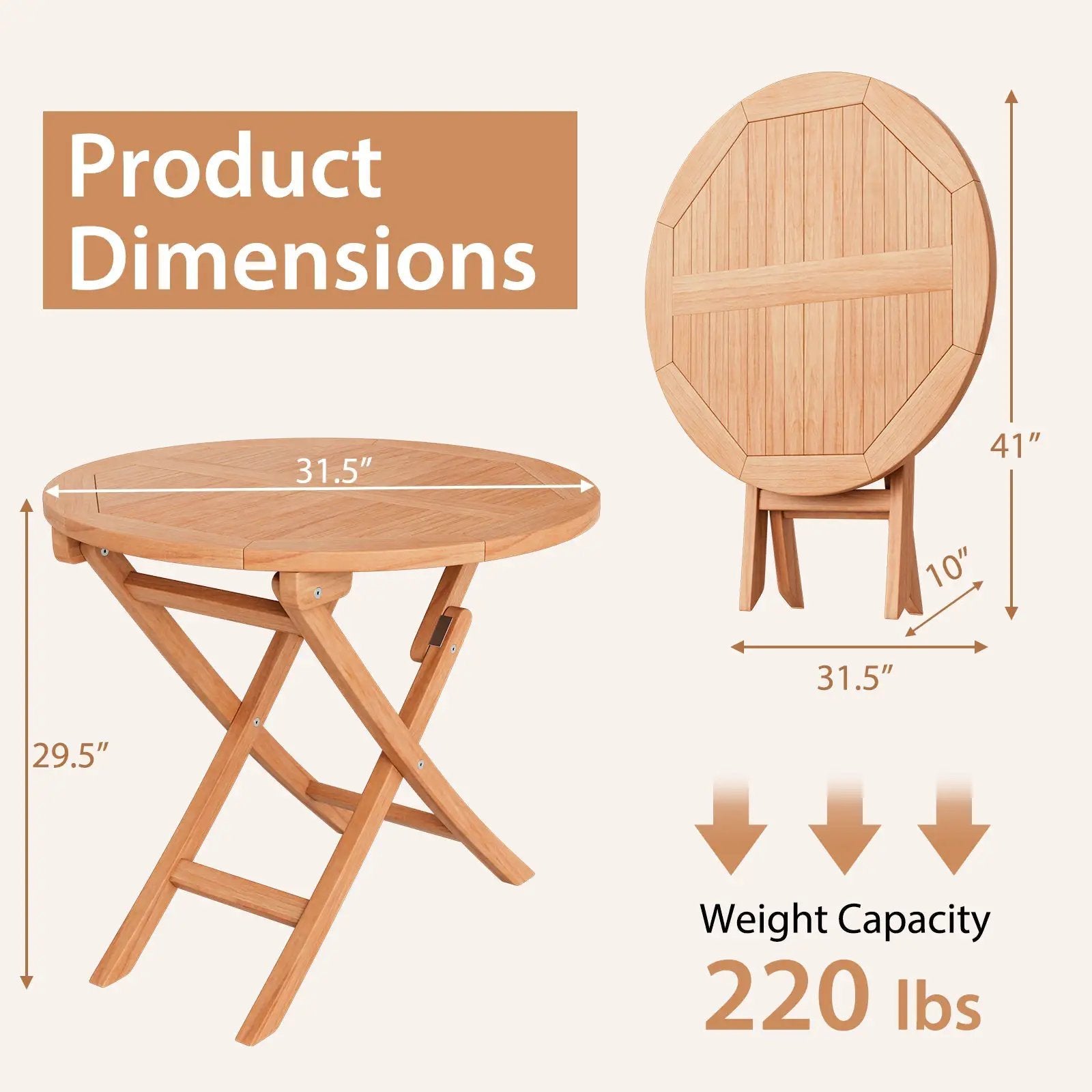 Outdoor Bistro Set with Slatted Seat and Tabletop for Backyard by DirectDeals