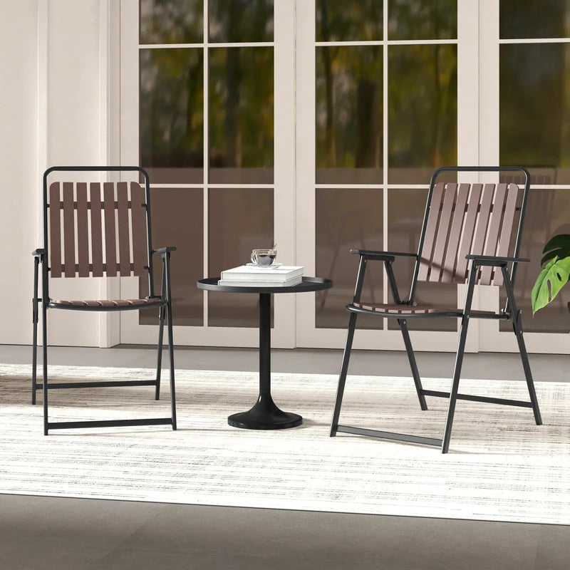 Folding Patio Dining Chairs Set of 4 - Heavy-Duty Metal Frame by DirectDeals
