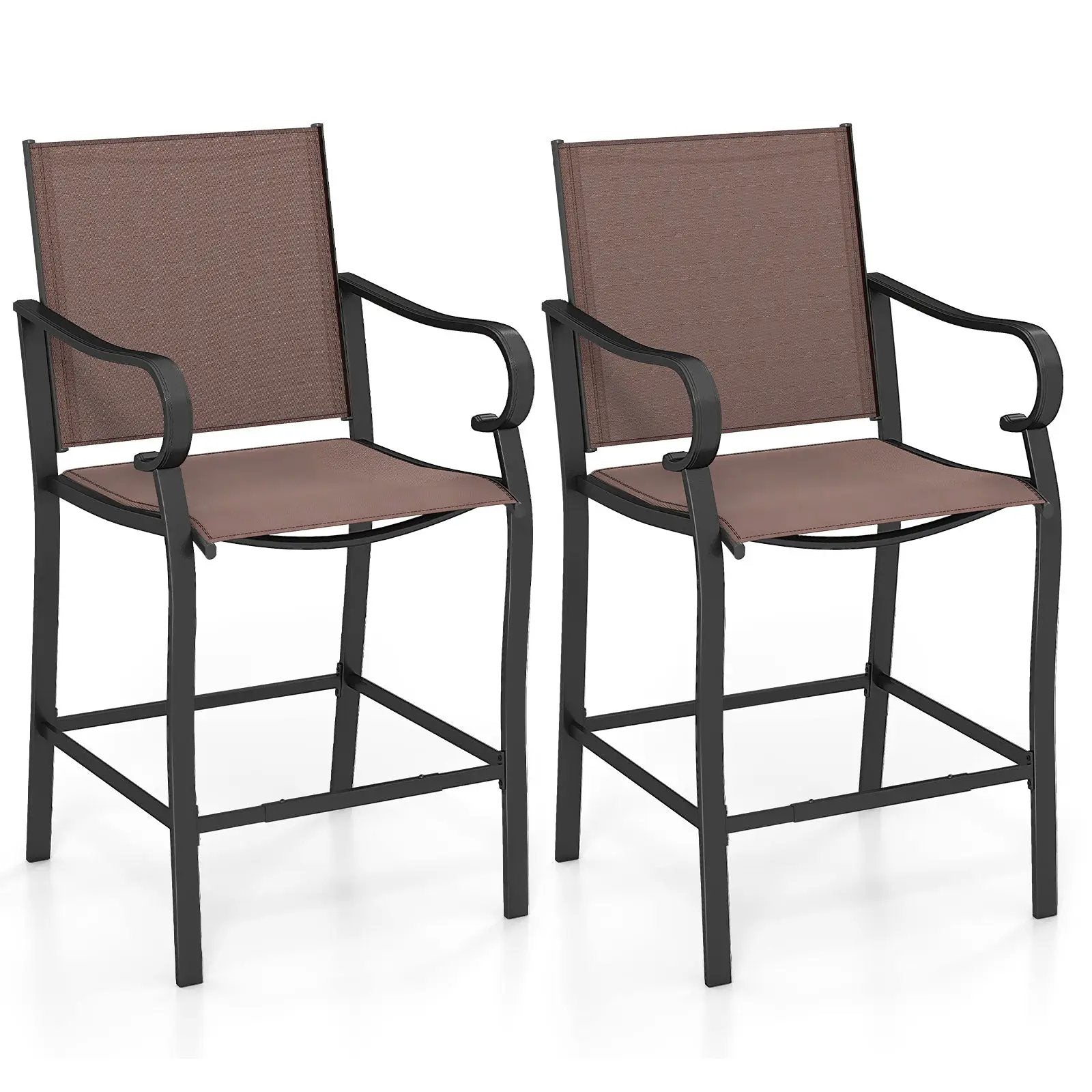 Outdoor Counter Height Bar Stools Set of 4 with Breathable Mesh Fabric by DirectDeals