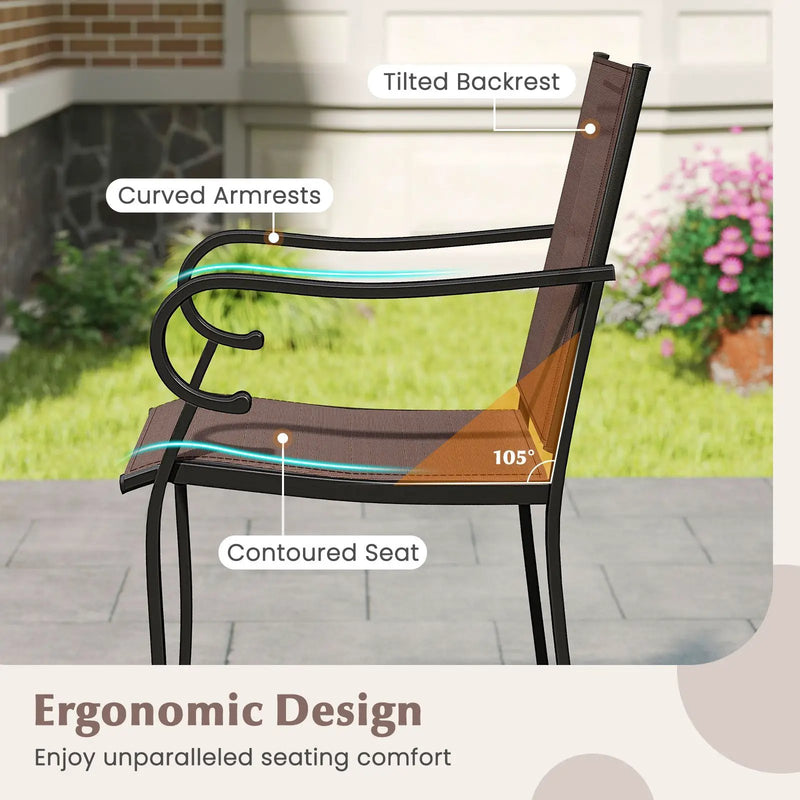 Outdoor Counter Height Bar Stools Set of 4 with Breathable Mesh Fabric by DirectDeals