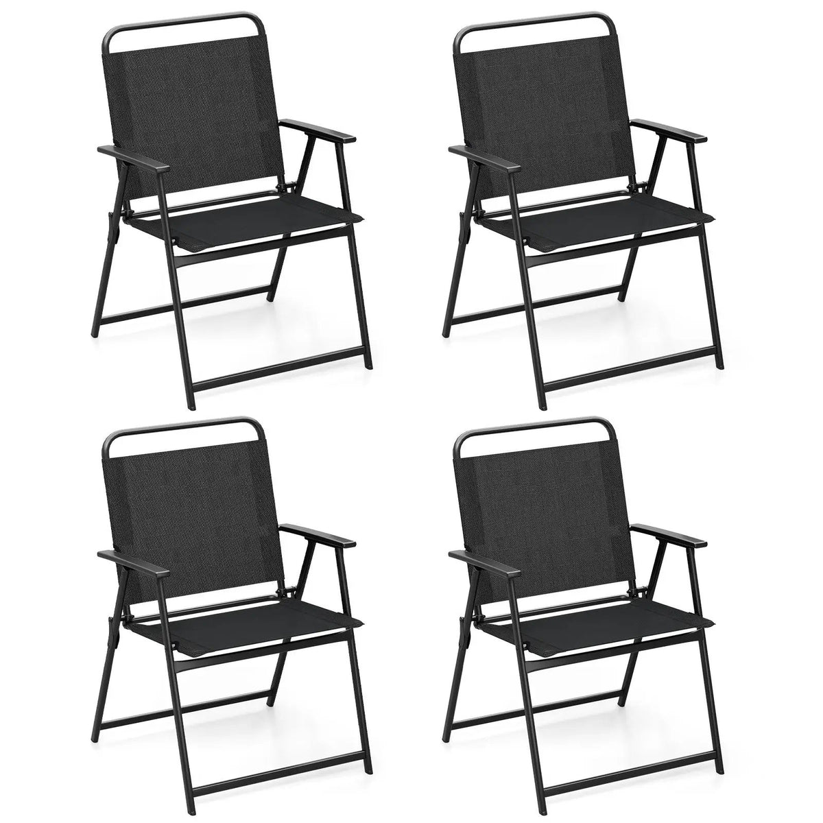Set of 2/4/6 Outdoor Folding Chairs with Breathable Seat by DirectDeals