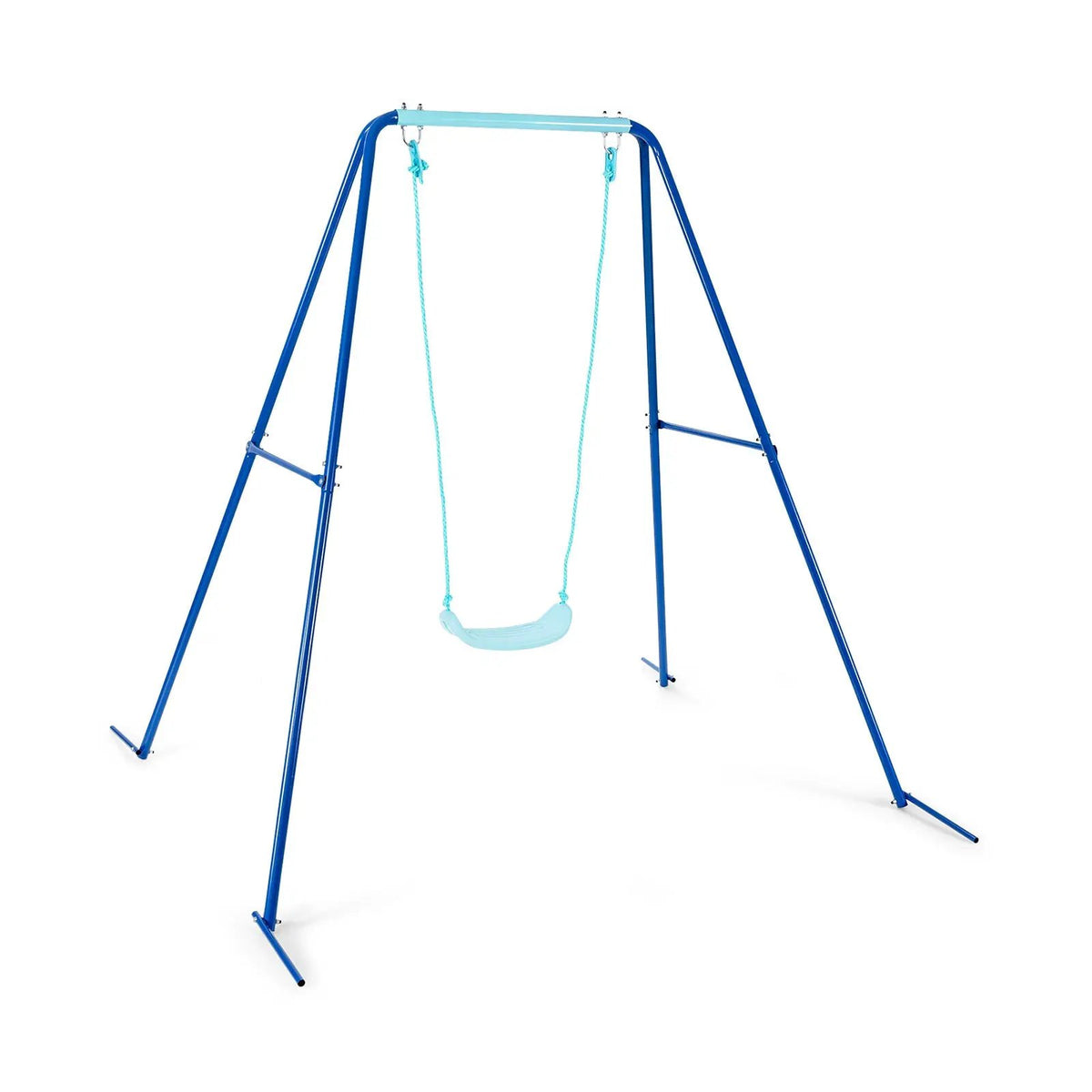 Outdoor Kids Swing Set with Heavy-Duty Metal A-Frame and Ground Stakes by DirectDeals