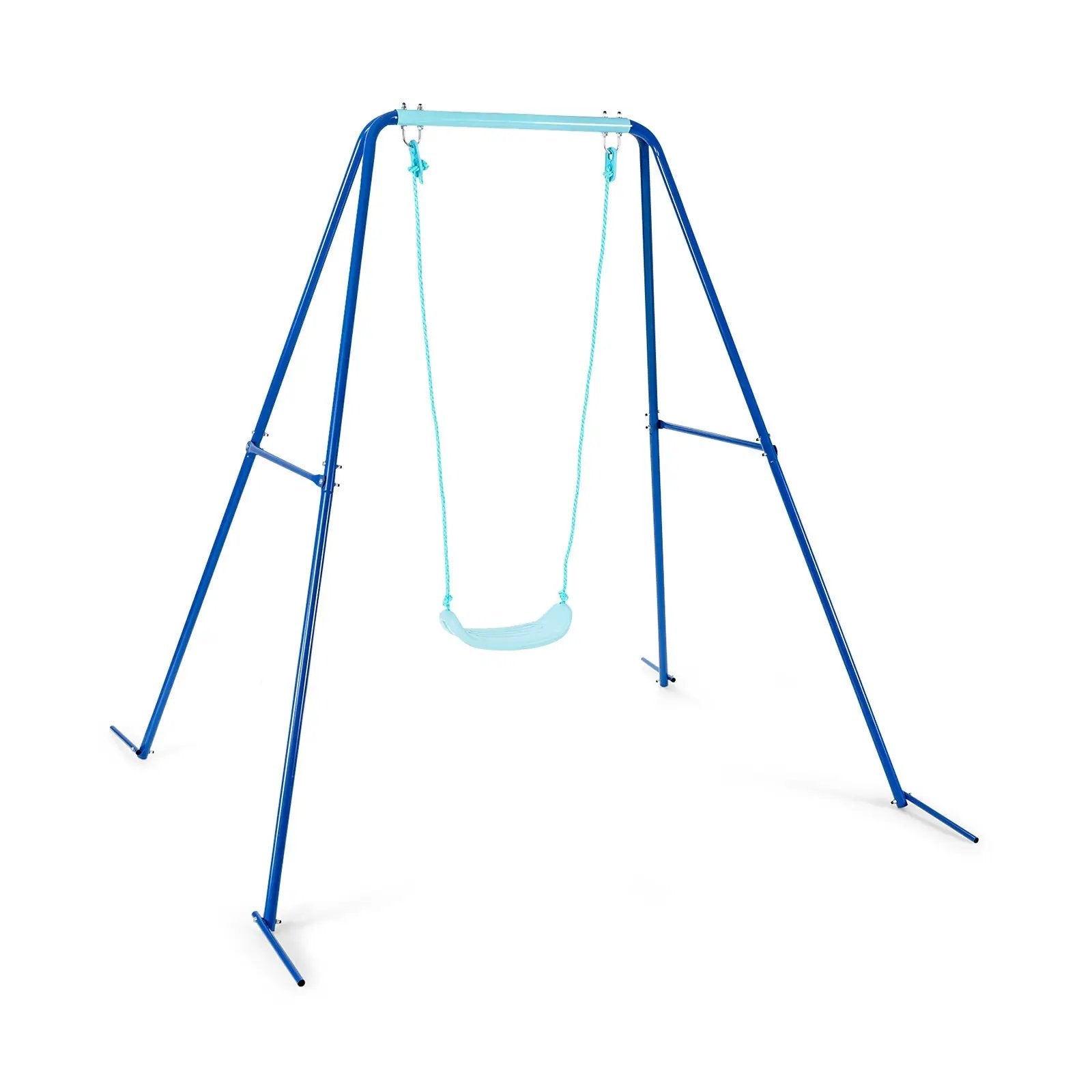 Outdoor Kids Swing Set with Heavy-Duty Metal A-Frame and Ground Stakes by DirectDeals