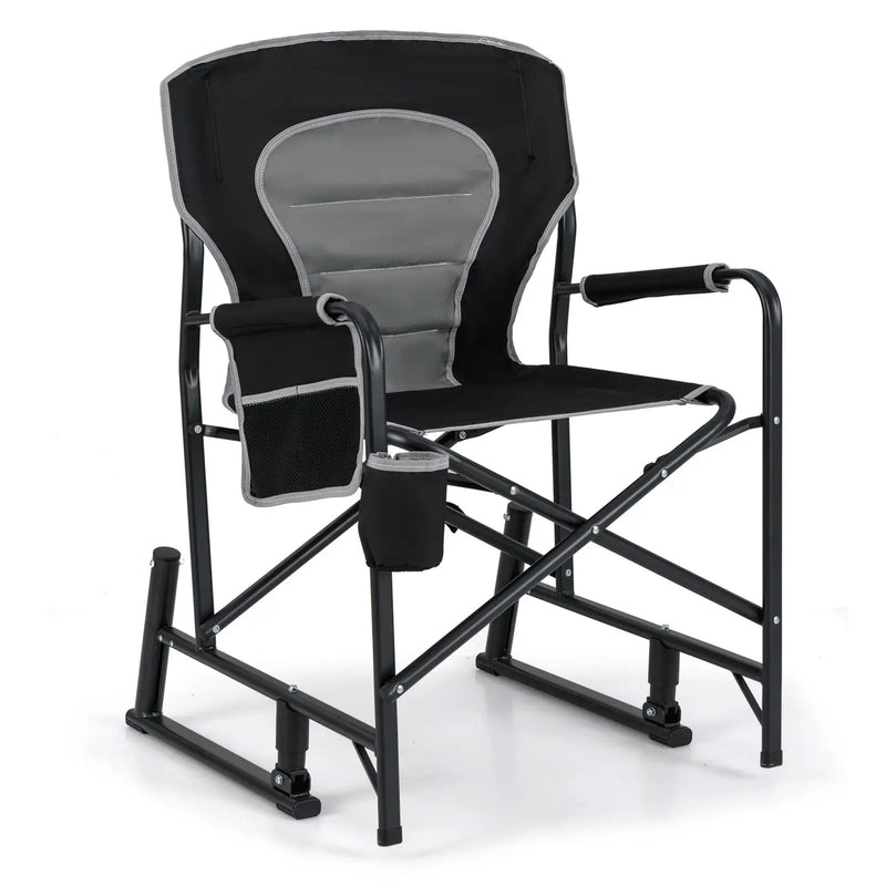 Outdoor Rocker Camping Chair with Dual Springs and Padded Back by DirectDeals