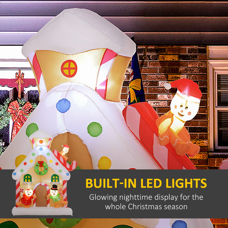 Outsunny 7FT Christmas Inflatable Gingerbread House, Giant Christmas Inflatables, Huge Blow Up Christmas Decorations with Built-in LED Lights for Indoor, Outdoor, Yard, Party, photo 5 of 9