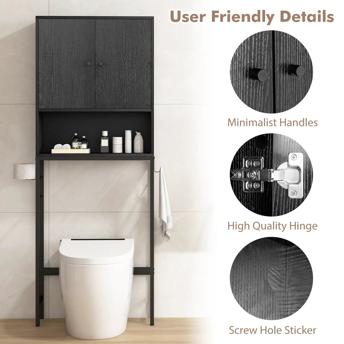 Over The Toilet Storage Cabinet with 2 Doors and Adjustable Shelf by DirectDeals
