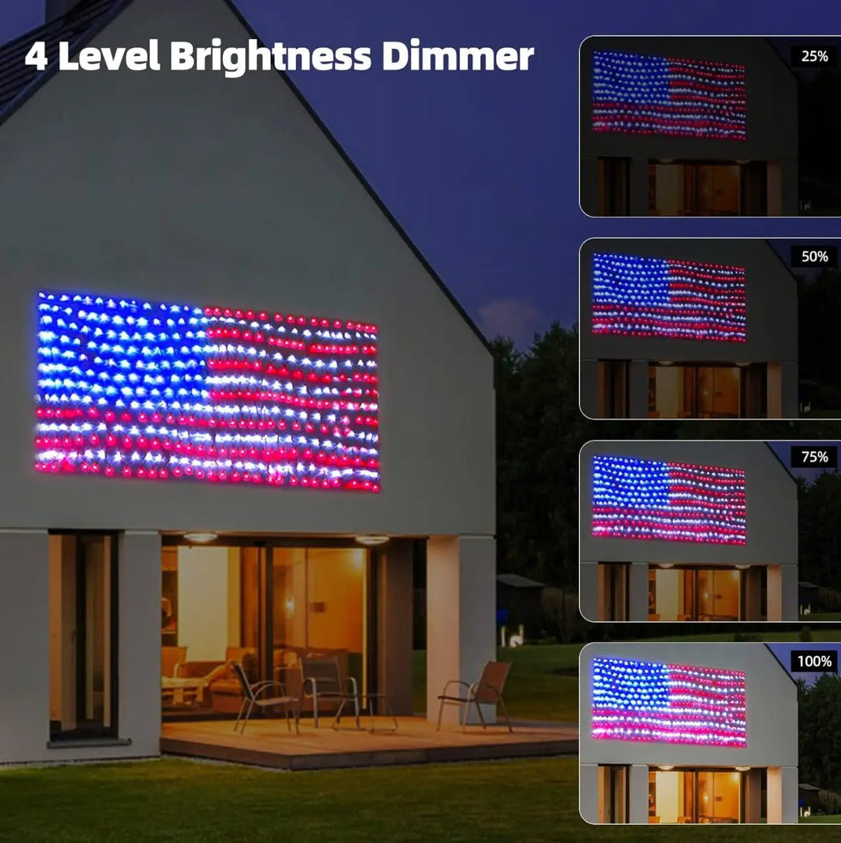 Oversize American Flag Solar Lights 420 Super Bright LEDs 2-in-1 Solar Powered and Plug in Flag Light by Outdoor Solar Outlet