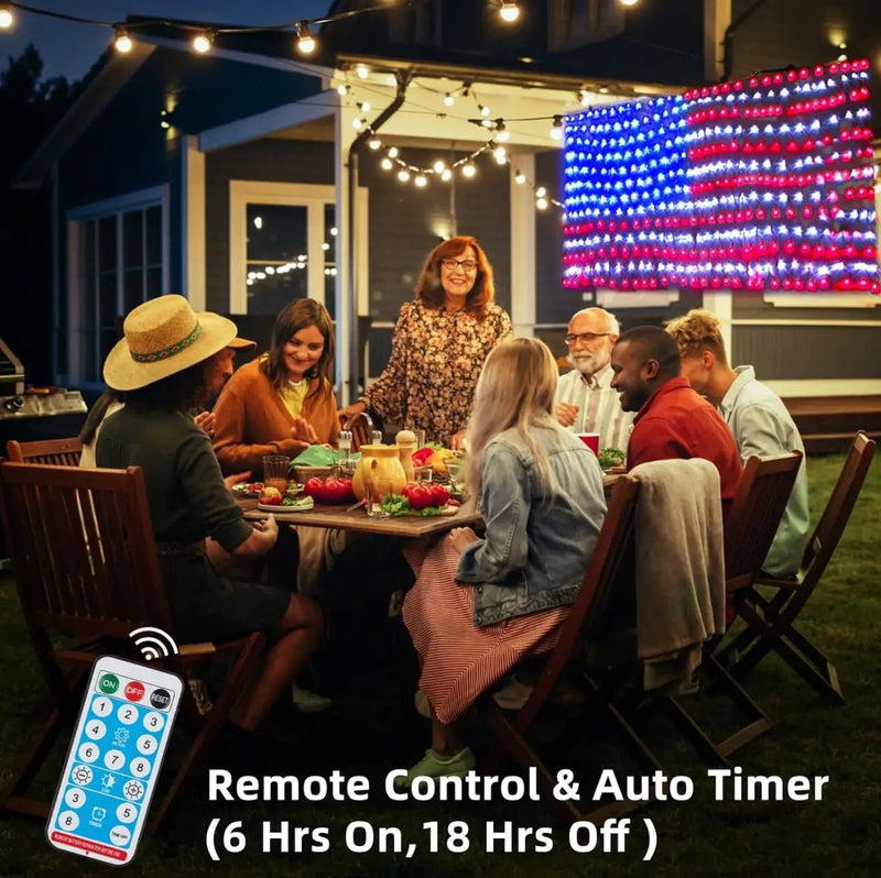 Oversize American Flag Solar Lights 420 Super Bright LEDs 2-in-1 Solar Powered and Plug in Flag Light by Outdoor Solar Outlet