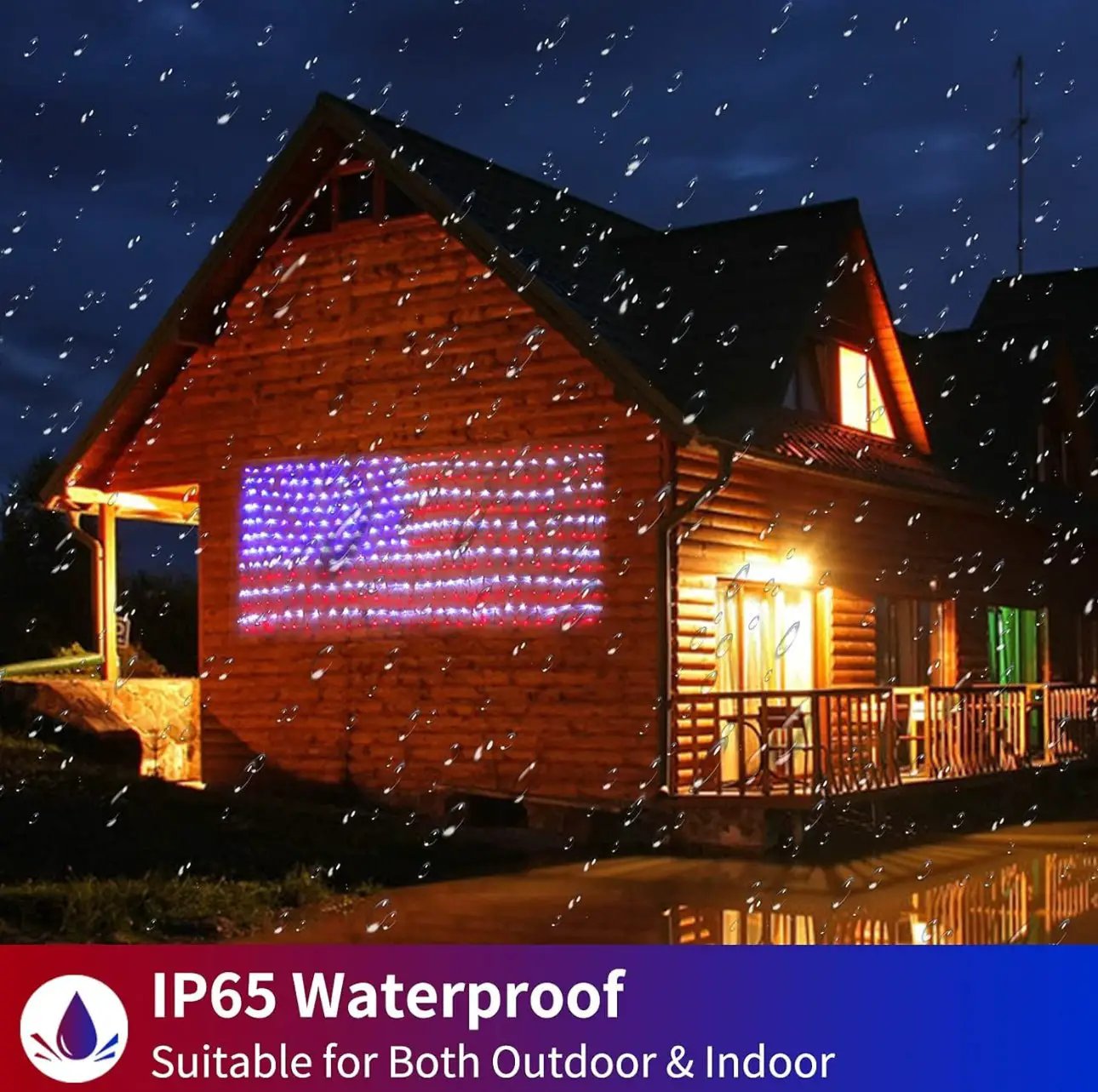 Oversize American Flag Solar Lights 420 Super Bright LEDs 2-in-1 Solar Powered and Plug in Flag Light by Outdoor Solar Outlet