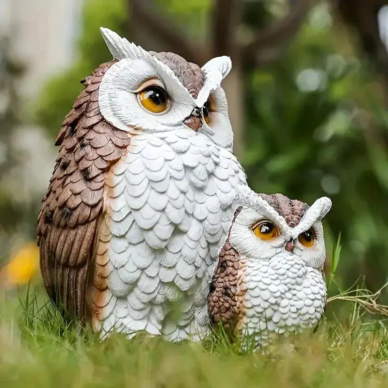Owl Garden Statues Realistic for Yard by House Of Avana