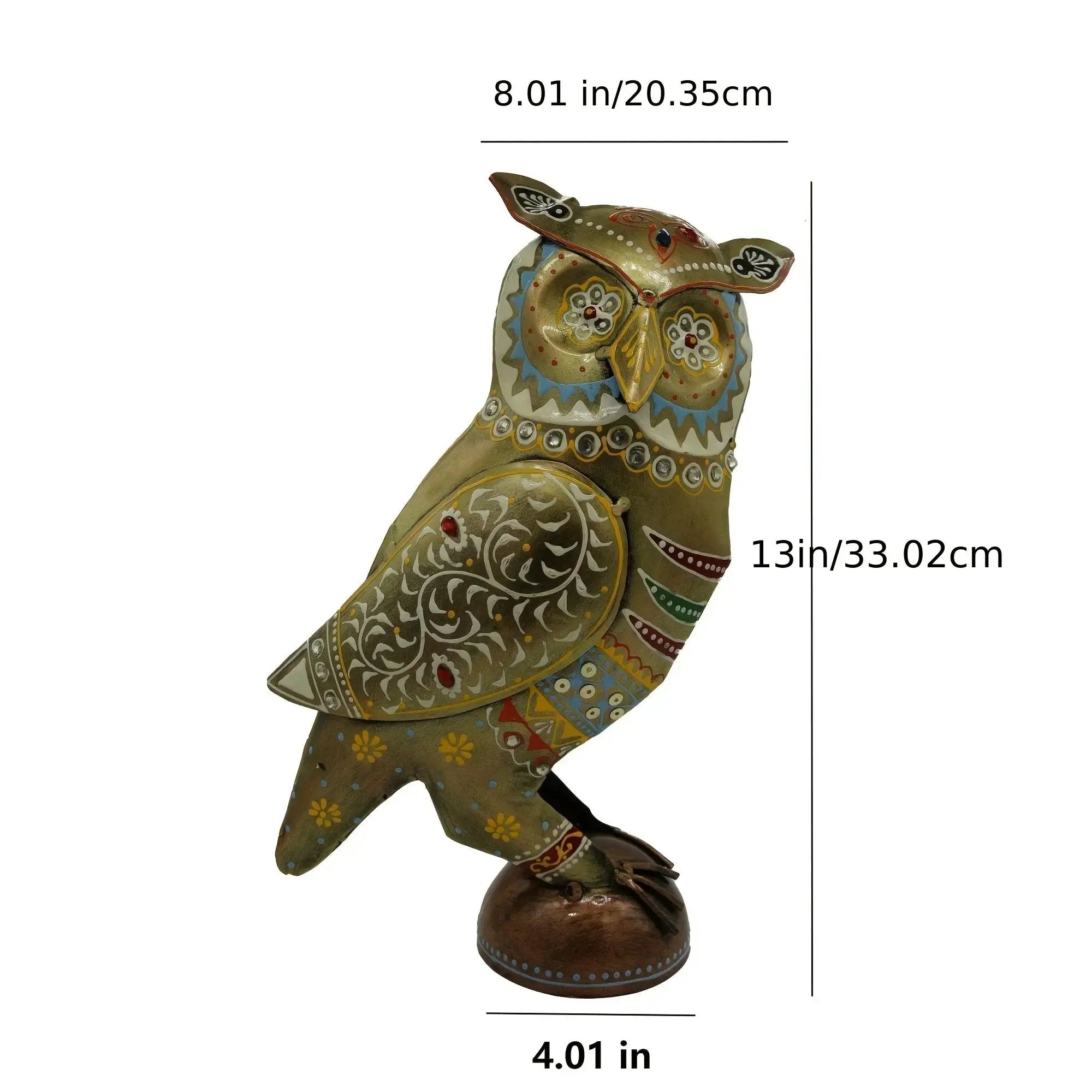 Owl Statue - Decorative Metal Gold Miniature by House Of Avana