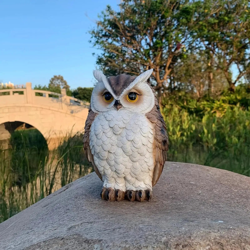 Owl Statue - Lifelike Ceramic Garden Decor by House Of Avana