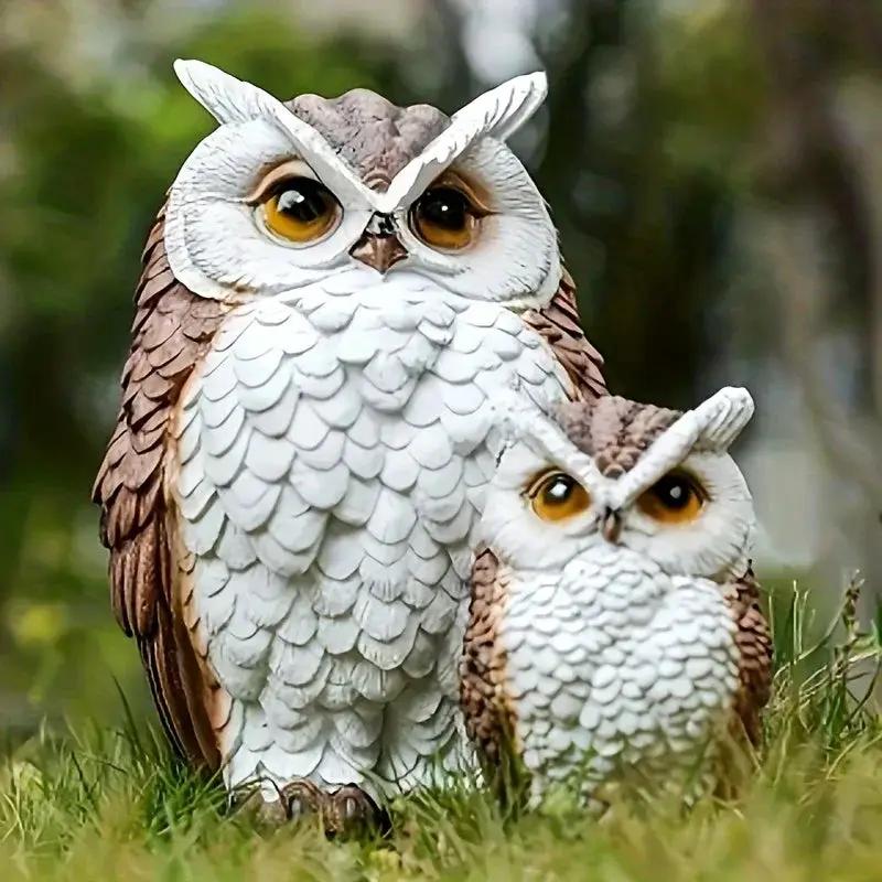 Owl Statue - Lifelike Ceramic Garden Decor by House Of Avana