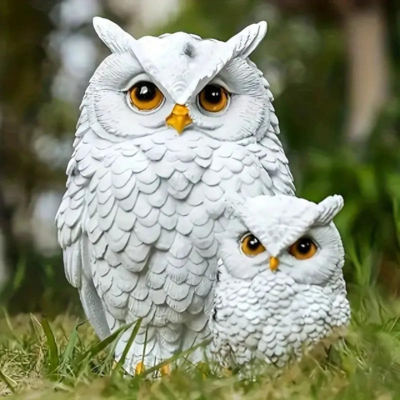Owl Statue - Lifelike Ceramic Garden Decor by House Of Avana