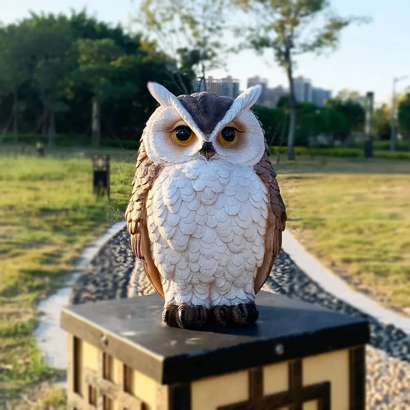 Owl Statue - Lifelike Ceramic Garden Decor by House Of Avana