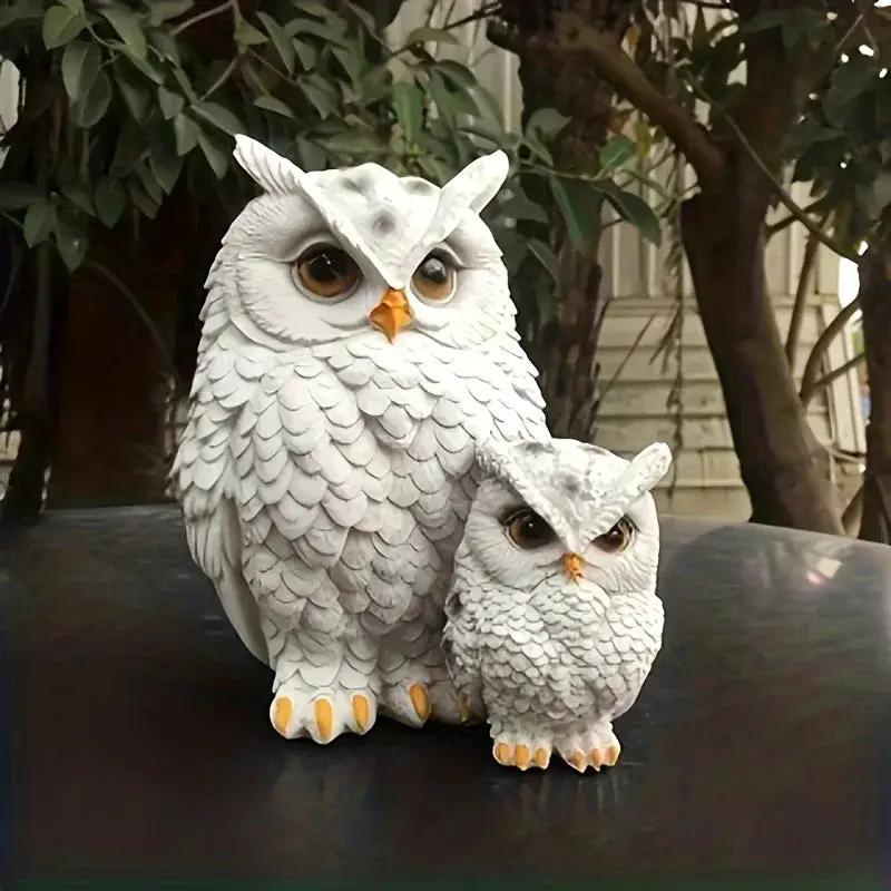 Owl Statue - Lifelike Ceramic Garden Decor by House Of Avana