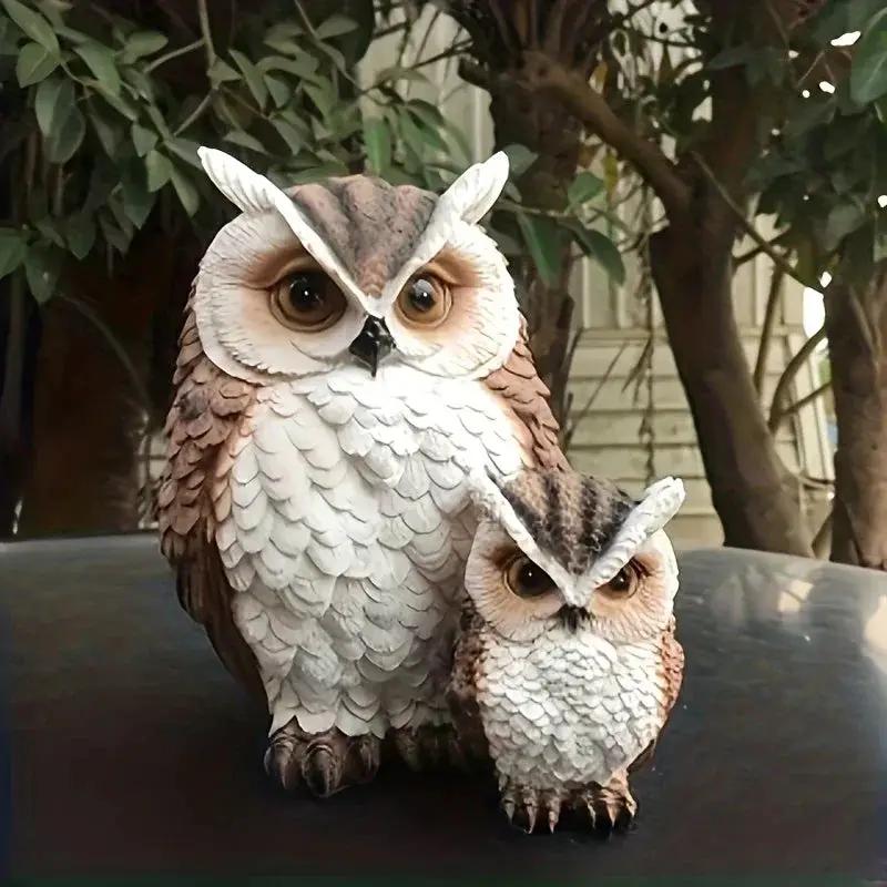 Owl Statue - Lifelike Ceramic Garden Decor by House Of Avana