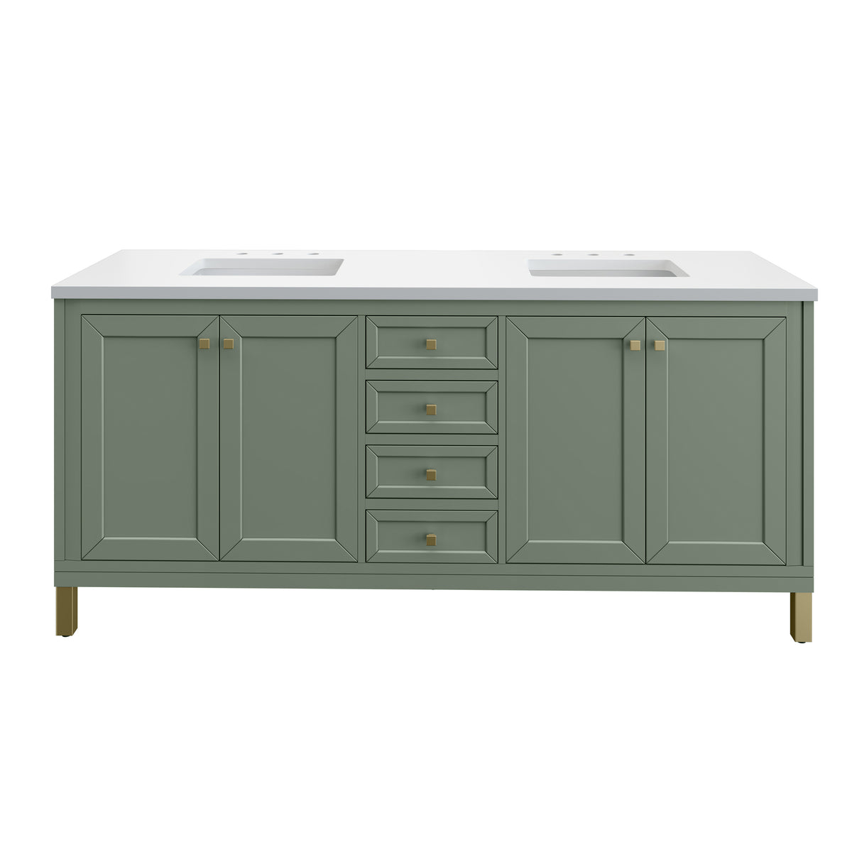 James Martin Chicago 72" Double Bathroom Vanity, Smokey Celadon, view 30