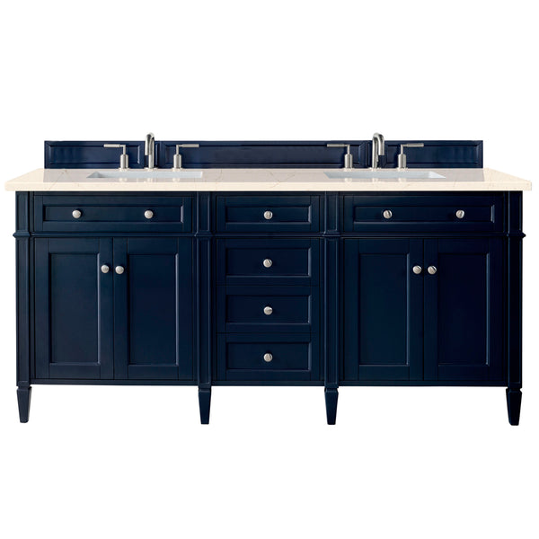 James Martin Brittany 72" Double Bathroom Vanity, Victory Blue
