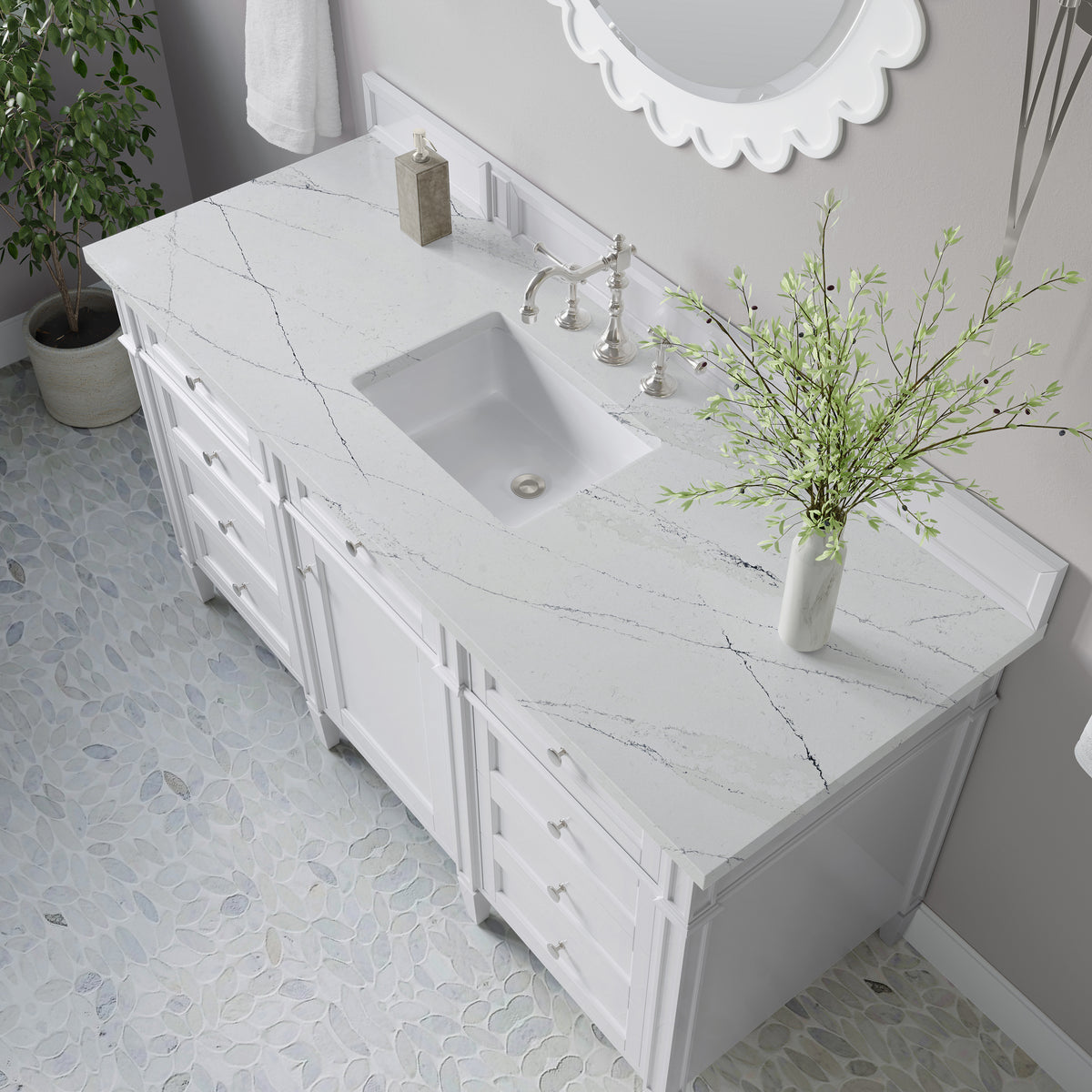 James Martin Brittany 60" Single Bathroom Vanity, Bright White, view 32