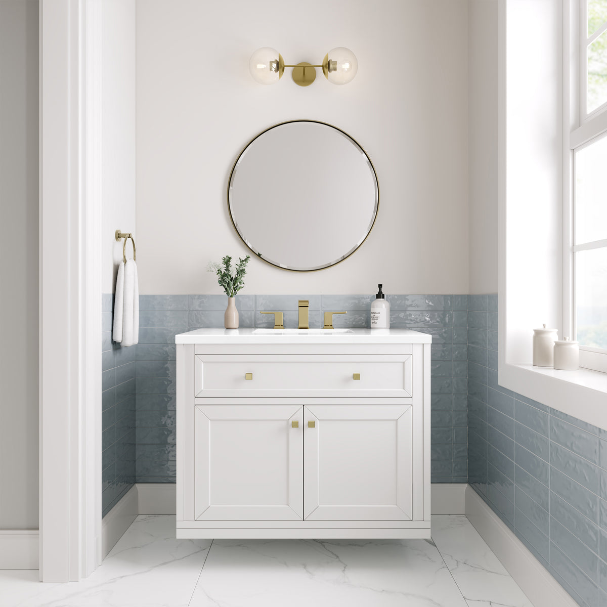 James Martin Chicago 36" Single Bathroom Vanity, Glossy White, view 37