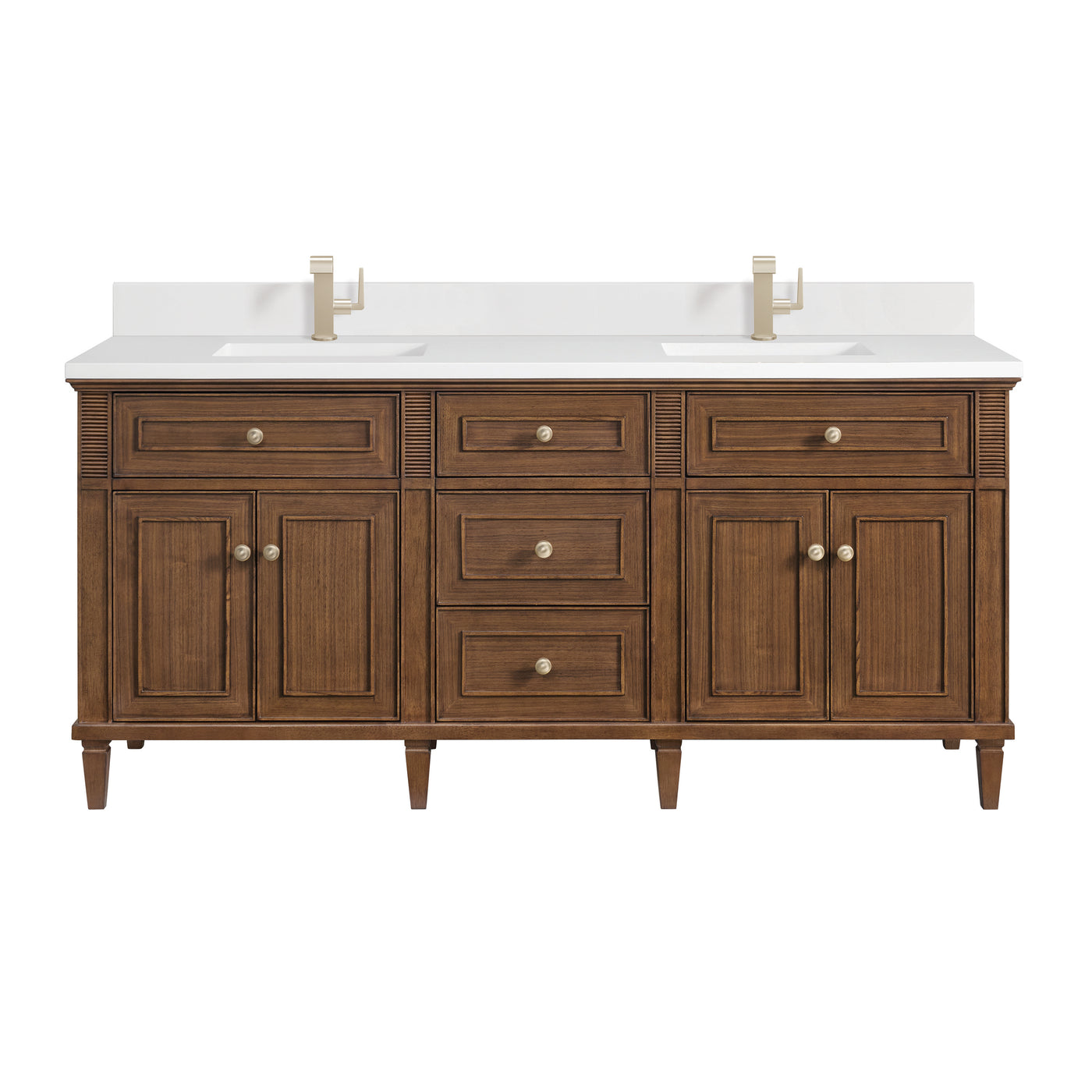 James Martin Lorelai 72" Double Bathroom Vanity, Mid-Century Walnut by James Martin