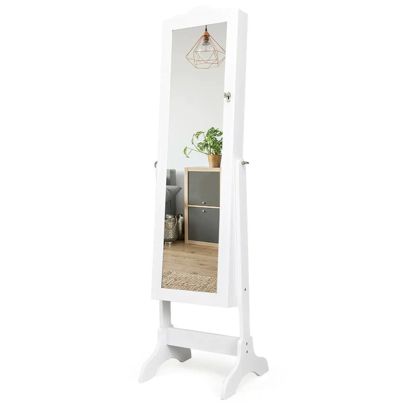 Mirrored Lockable Jewelry Cabinet Armoire Organizer Storage Box by DirectDeals