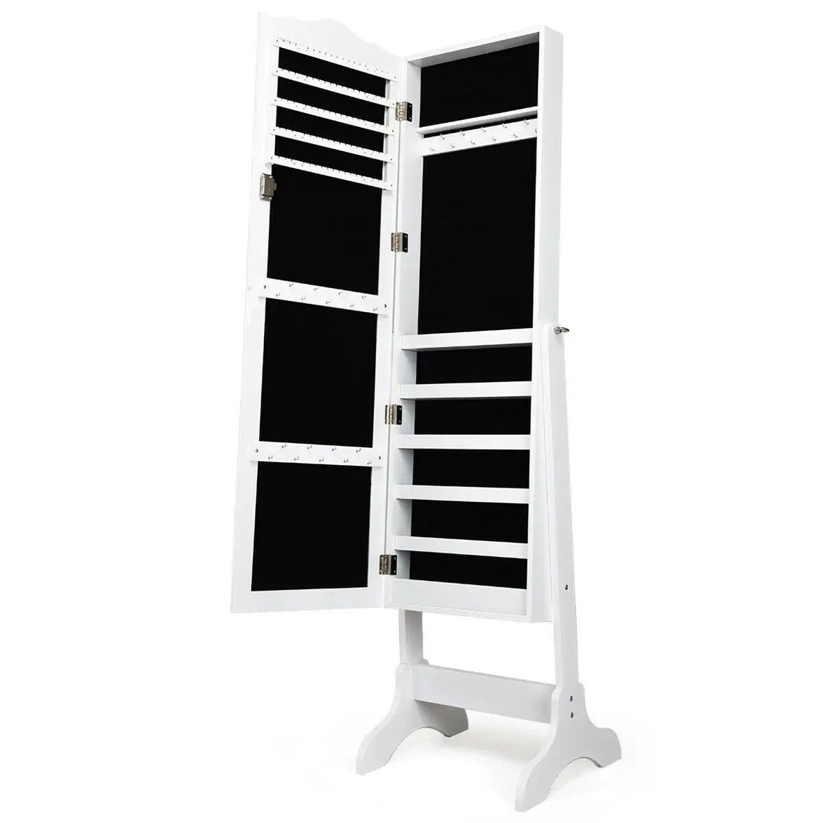Mirrored Lockable Jewelry Cabinet Armoire Organizer Storage Box by DirectDeals