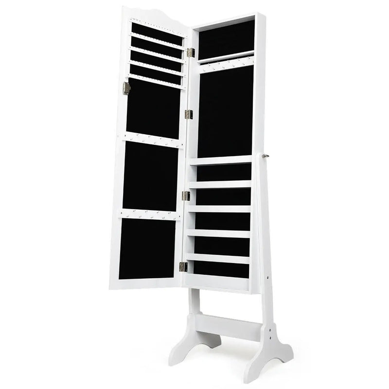Mirrored Lockable Jewelry Cabinet Armoire Organizer Storage Box by DirectDeals