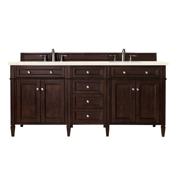 James Martin Brittany 72" Double Bathroom Vanity, Burnished Mahogany