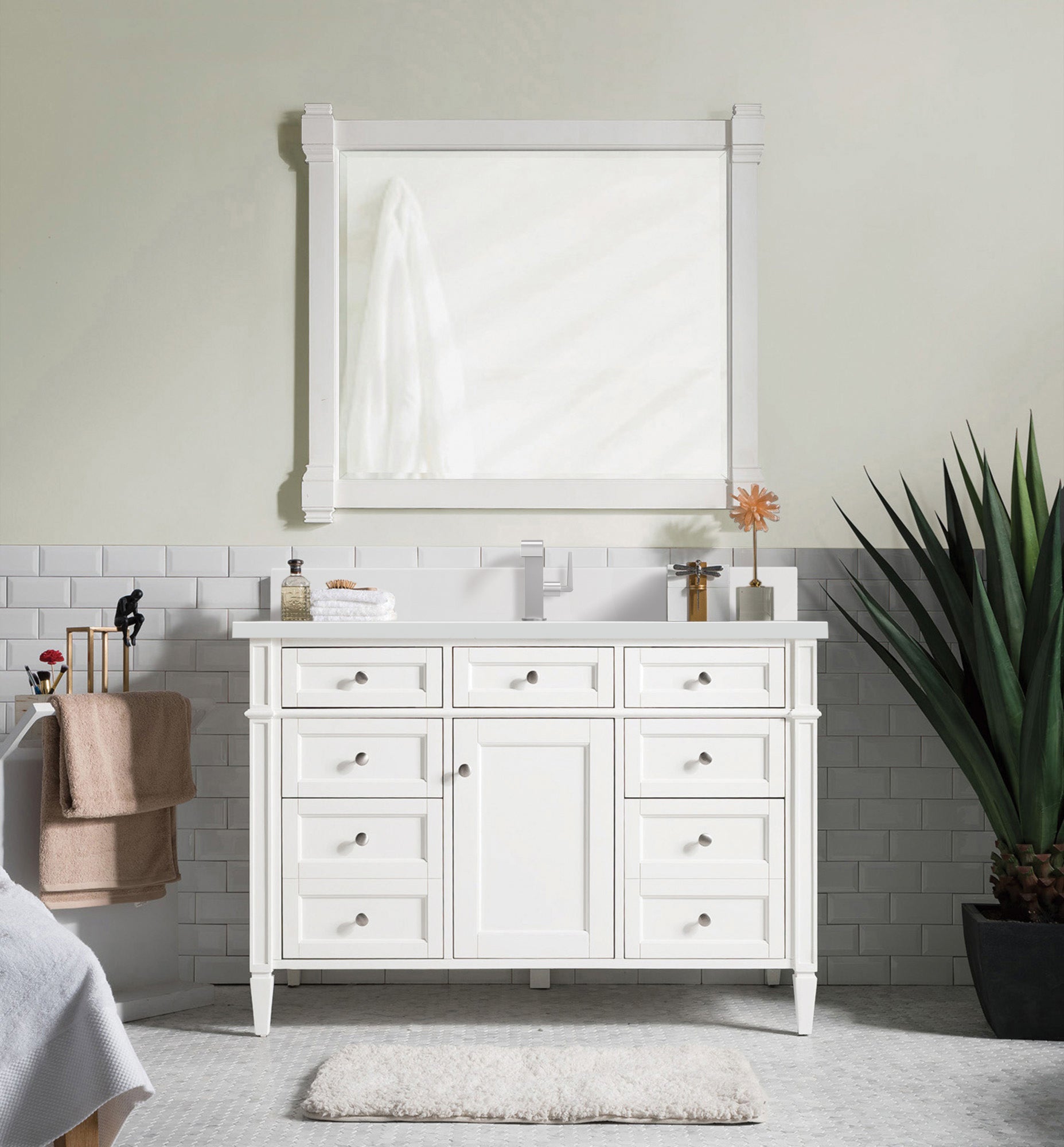 James Martin Brittany 48" Single Bathroom Vanity, Bright White by James Martin