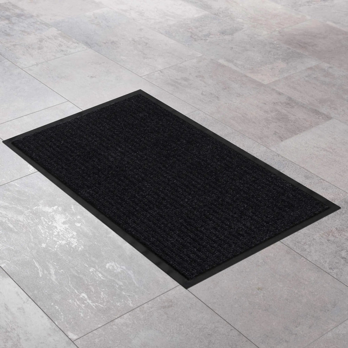 Basic Outdoor Mat, Black by Hauteloom
