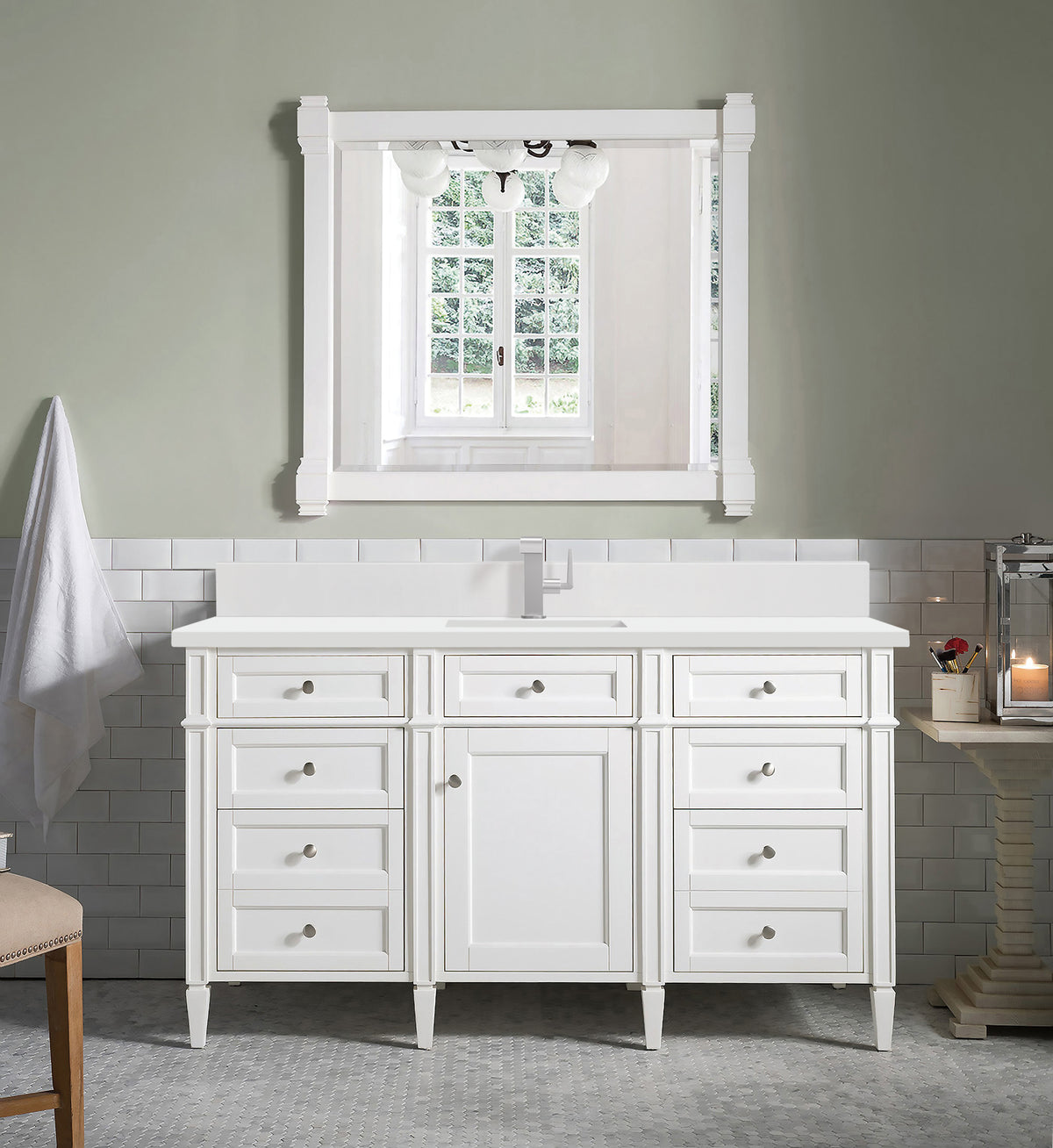 James Martin Brittany 60" Single Bathroom Vanity, Bright White, view 28