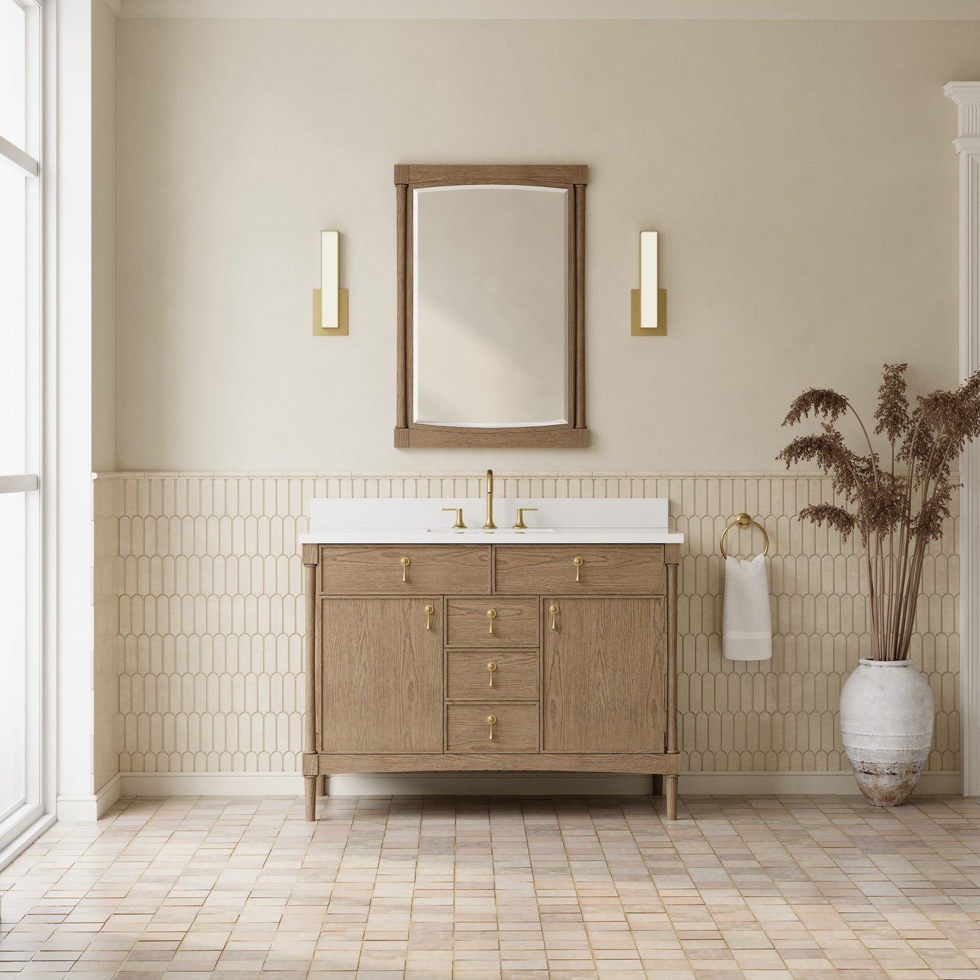 James Martin Kinnsden 48" Single Bathroom Vanity, Weathered Oak by James Martin